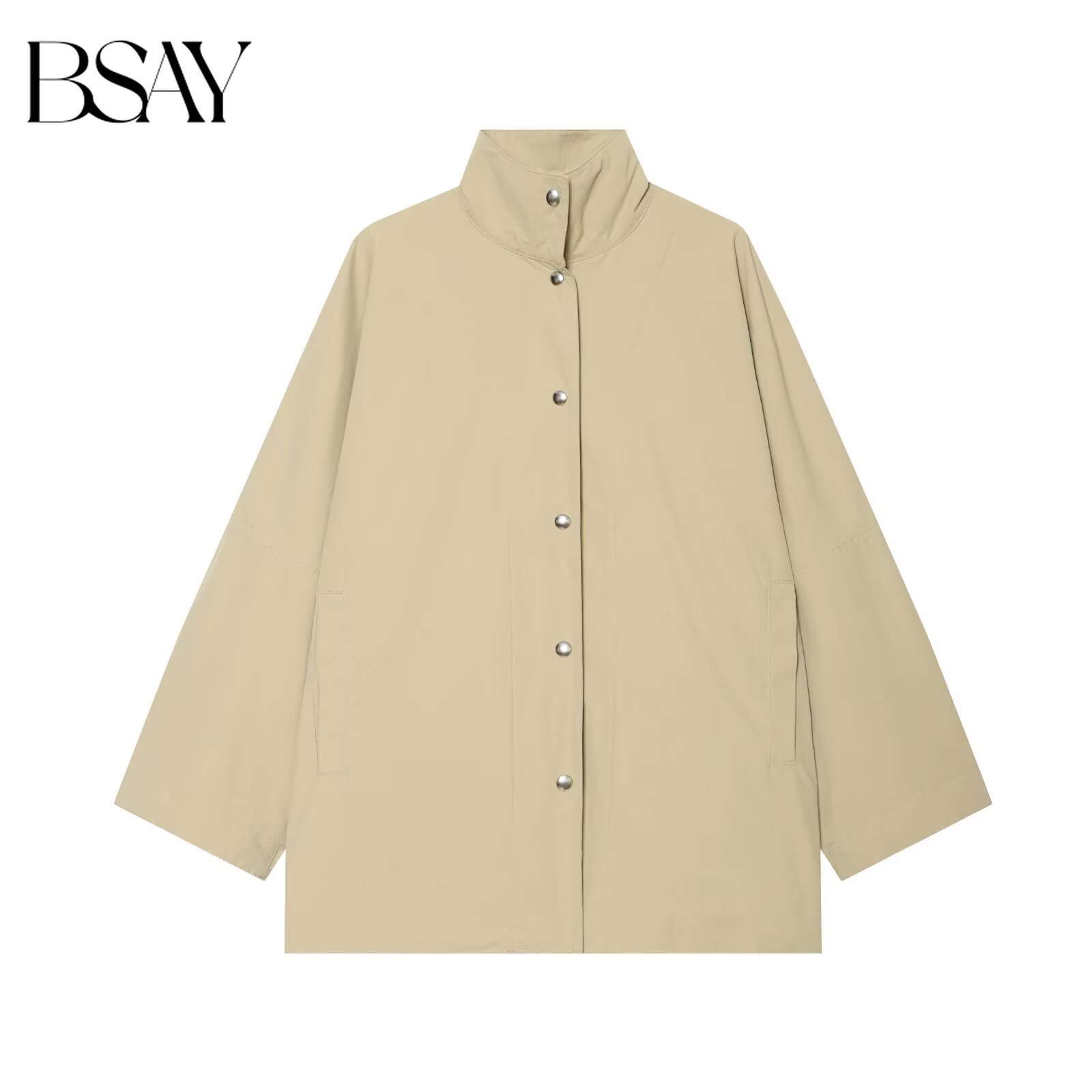 Women'S Fashion Utility Jacket - BSAY 2026 レディースファッション オーバーサイズ スタンドカラー ユーティリティジャケット