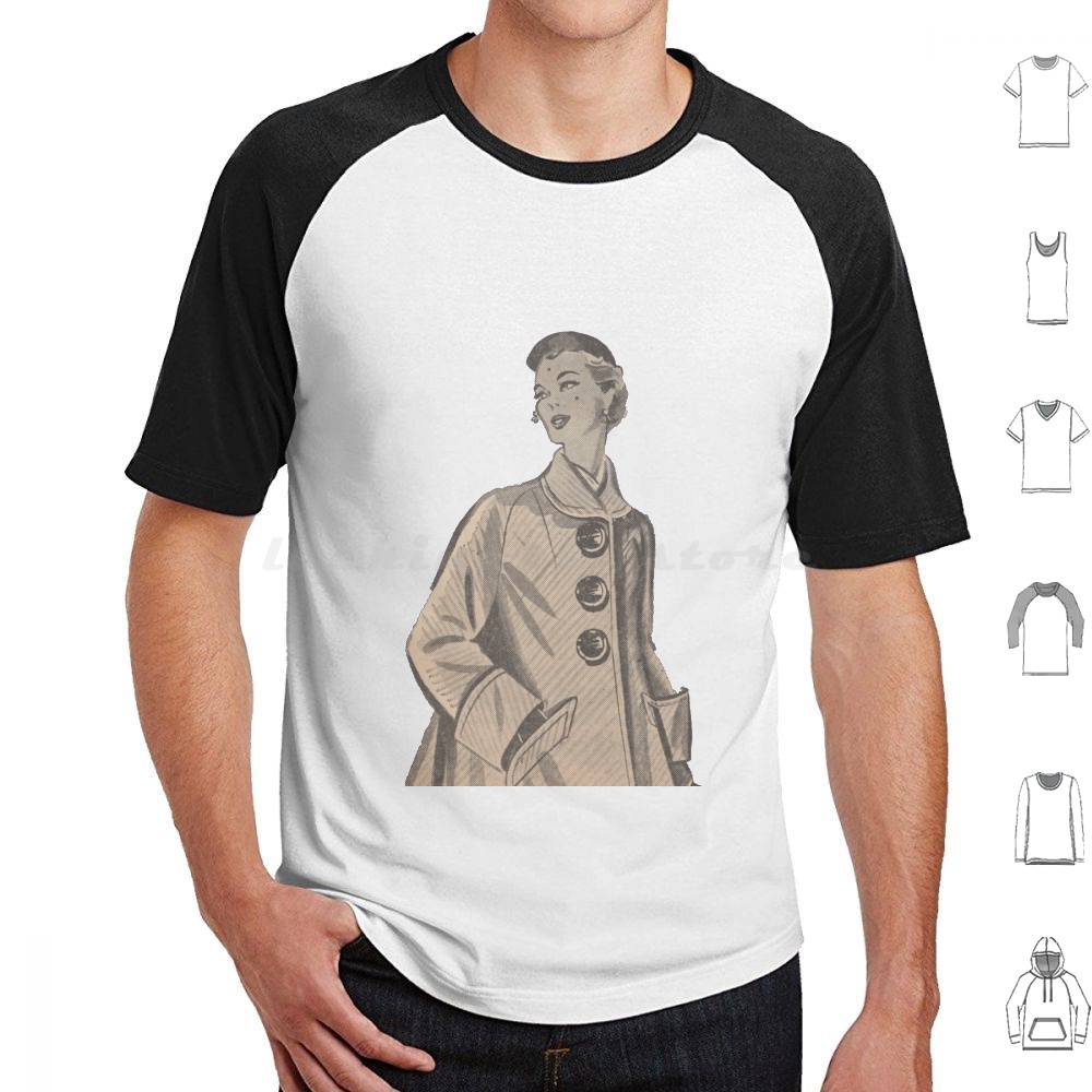 Women'S Fashion In The 1950S - 1950年代のヴィンテージレトロファッション雑誌のプリント／カットアウトTシャツ。メンズ、レディース、キッズ向け。6XLサイズ。ファッション、ヴィンテージ、50年代、クール、レトロ、ヴィンテージ。