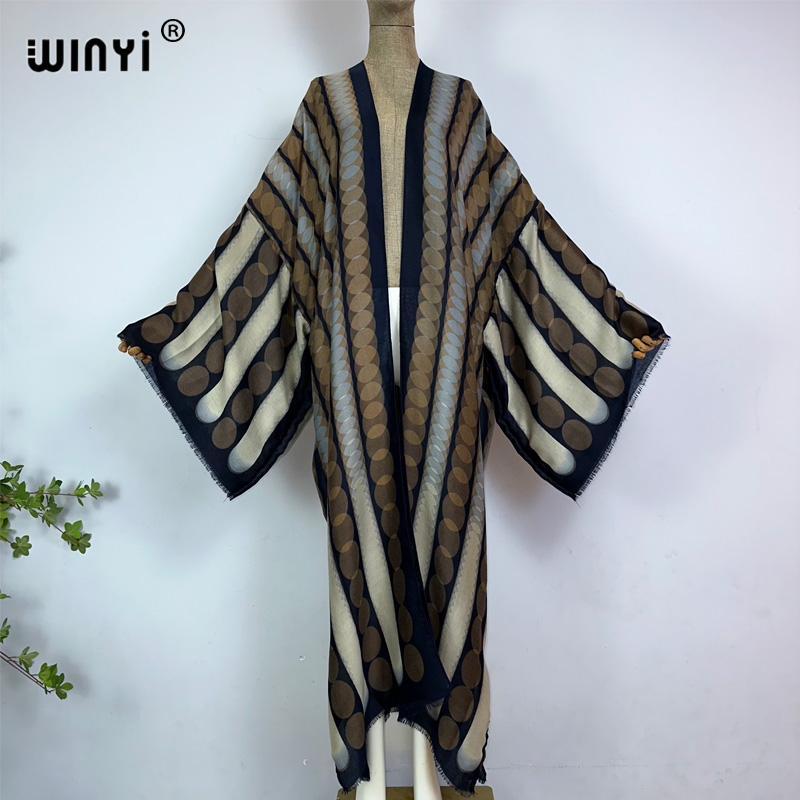 Women'S Fashion Kimono - WINYI着物 夏用 幾何学模様プリント カフタン ビーチウェア 女性用