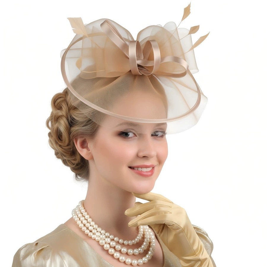 Women'S Fashion In The 1950S - ファシネーターハット女性用ティーパーティーハット 1950 年代ケンタッキーダービーハットフェザーヘアクリップ花嫁用ウェディングパーティーメッシュヘッドバンド