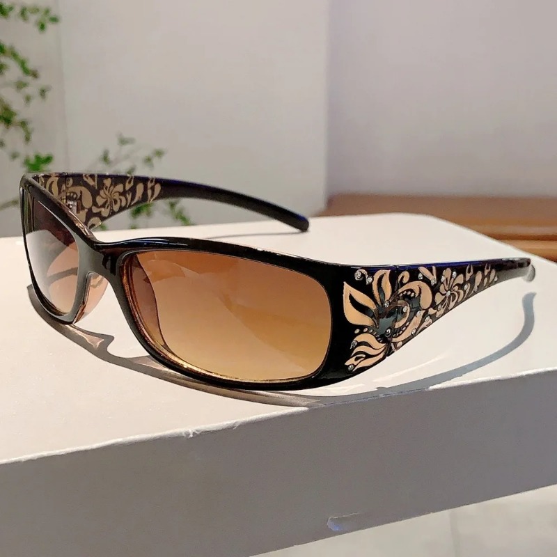 Women'S Fashion Eyewear - ファッションレディースラインストーンサングラス Y2K 韓国スタイル キャットアイサングラス スポーツサングラス UV400