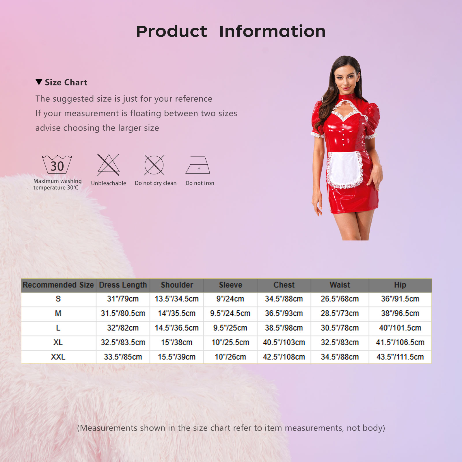 Bodycon Dress Women - レディースフレンチメイドコスプレ衣装サーバントファンシードレスレーストリムエプロン光沢のあるボディコンドレスハロウィンパーティーいたずらメイド制服