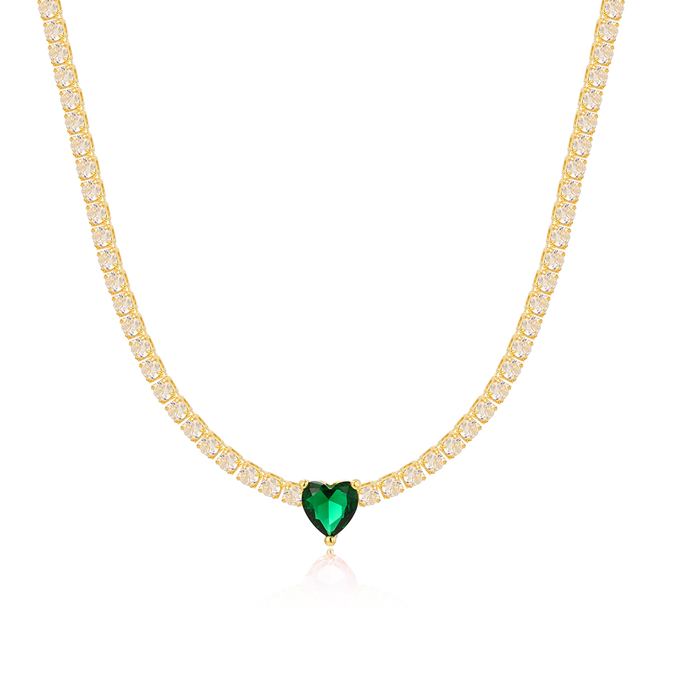 Women'S Day Fashion Show - バレンタインデーギフト ハートデザイン ファッションジュエリー 金メッキ 3mm CZ