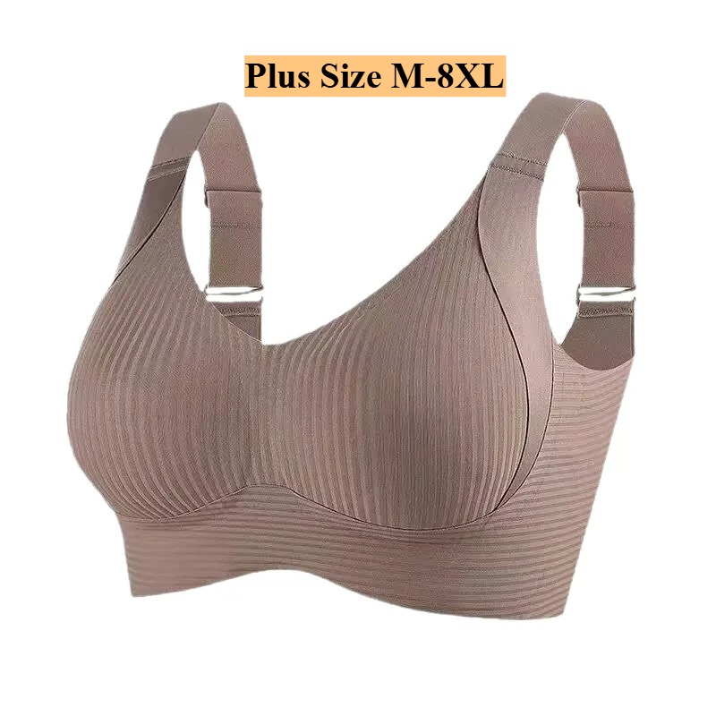Bra Top Seamless - M-8XL プラスサイズ レディース フルカバー ミニマイザー 垂れ防止