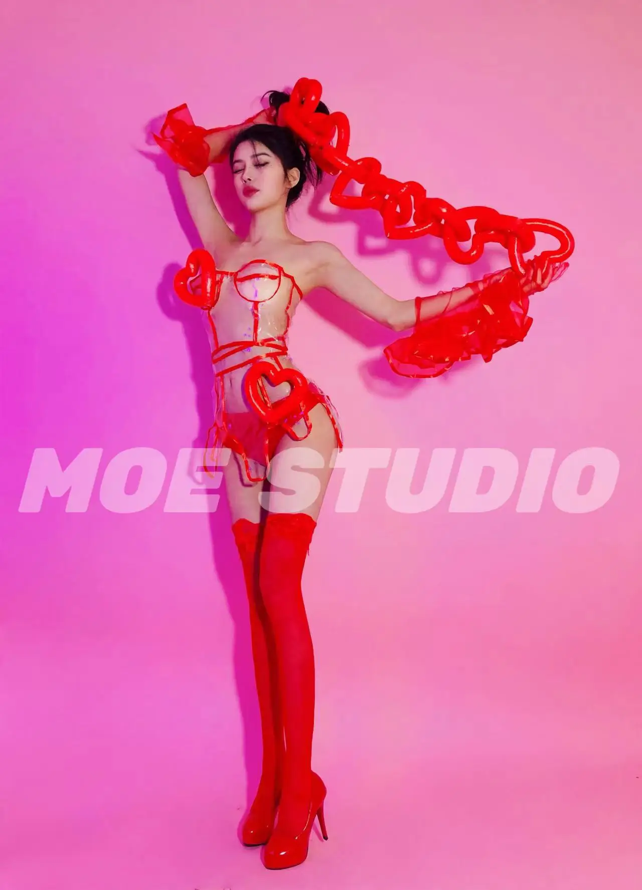 Women'S Day Fashion Show - 新しいホット販売ナイトクラブバーバレンタインデーラブブレイド透明レザーショーセクシーセットゴーゴーファッションパフォーマンスドレスyj213