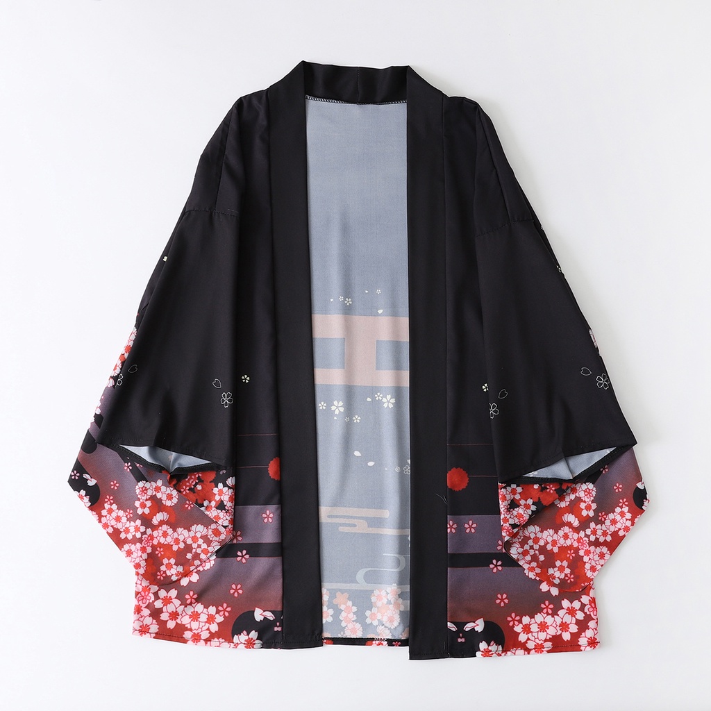 ファッションキツネプリント夏ビーチ浴衣ストリートカーディガン - Women'S Fashion Kimono のレビューと価格
