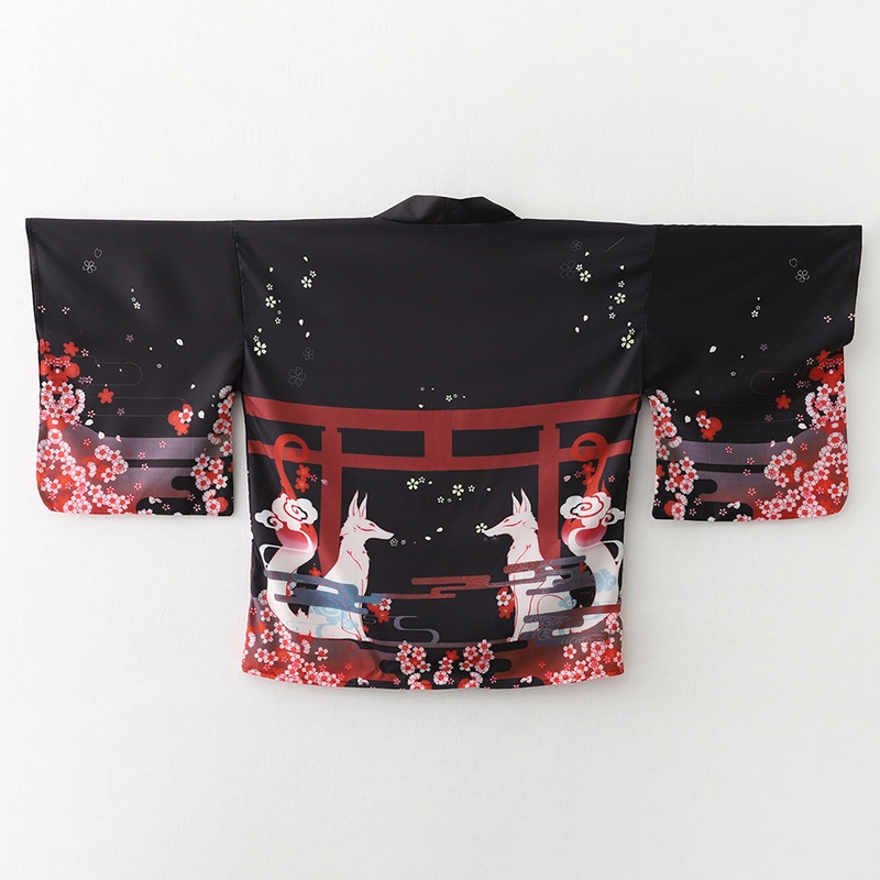 ファッションキツネプリント夏ビーチ浴衣ストリートカーディガン - Women'S Fashion Kimono のレビューと価格