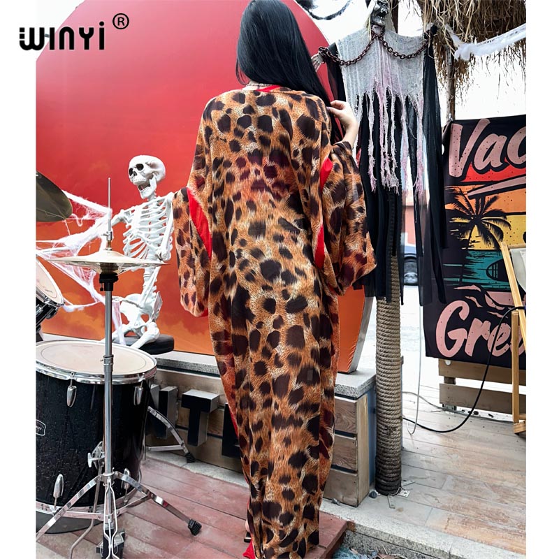 Winyi-女性のためのヒョウ柄のカーディガン、セクシーなカ - Women'S Fashion Kimono のレビューと価格