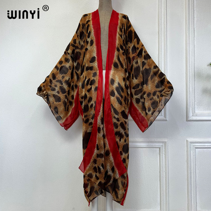 Winyi-女性のためのヒョウ柄のカーディガン、セクシーなカ - Women'S Fashion Kimono のレビューと価格