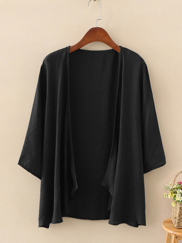 女性用の長袖カジュアルサマーブラウス,着物やケープ付きの薄い - Women'S Fashion Kimono のレビューと価格
