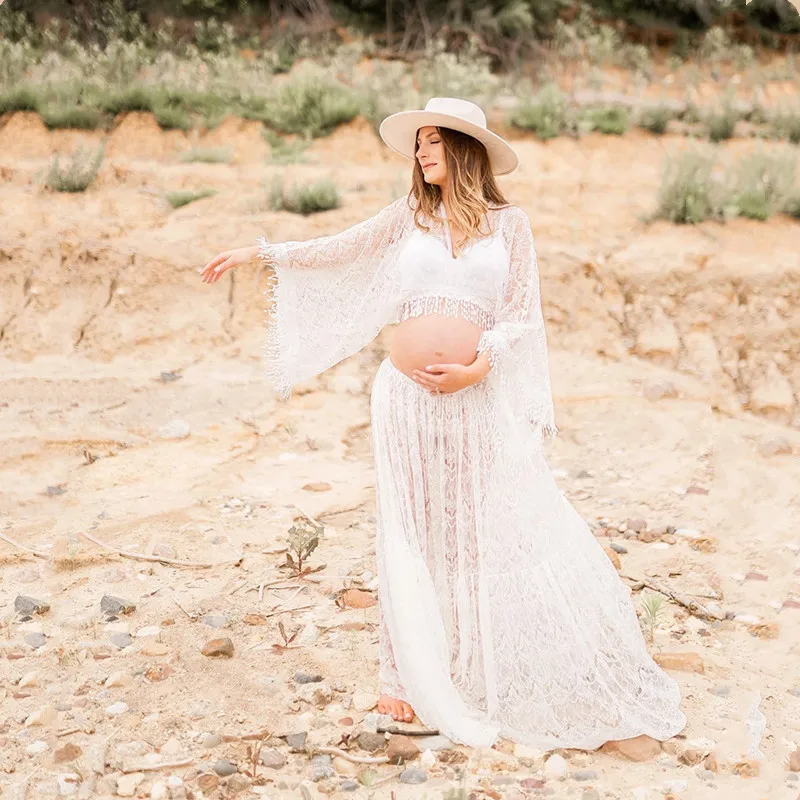 妊婦、写真アクセサリー、自由奔放に生きるマキシレースドレス、 - Maxi Dress Boho のレビューと価格