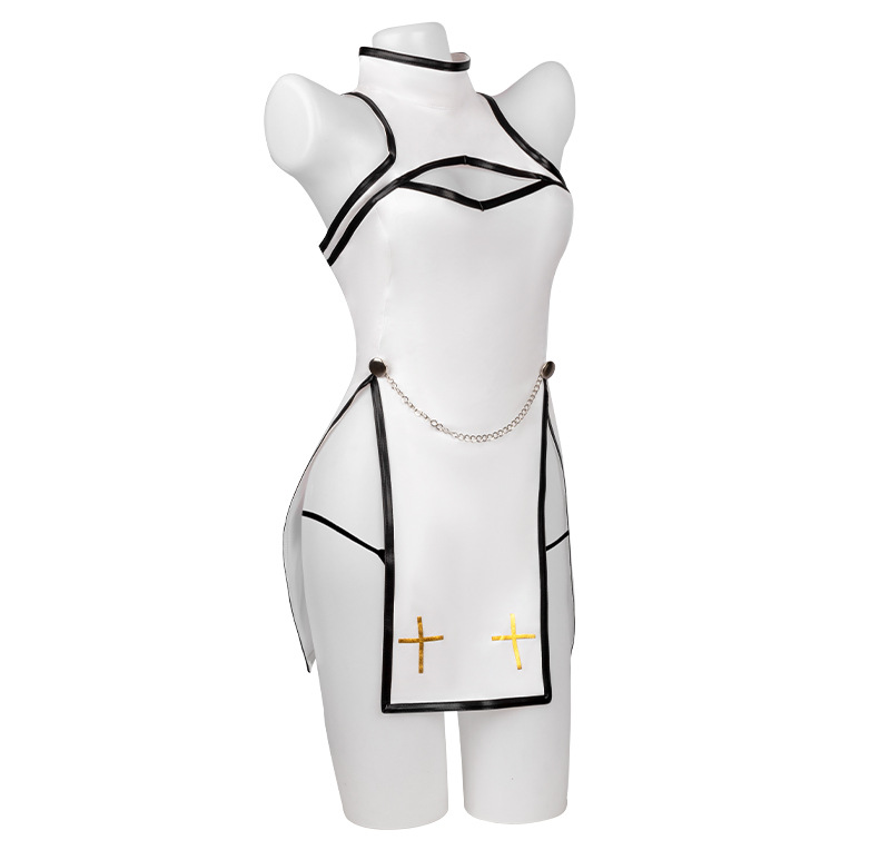 ゲーム洗礼司祭コスプレ衣装修道女制服ストレッチ取り外し可能な - Bodycon Dress Women のレビューと価格