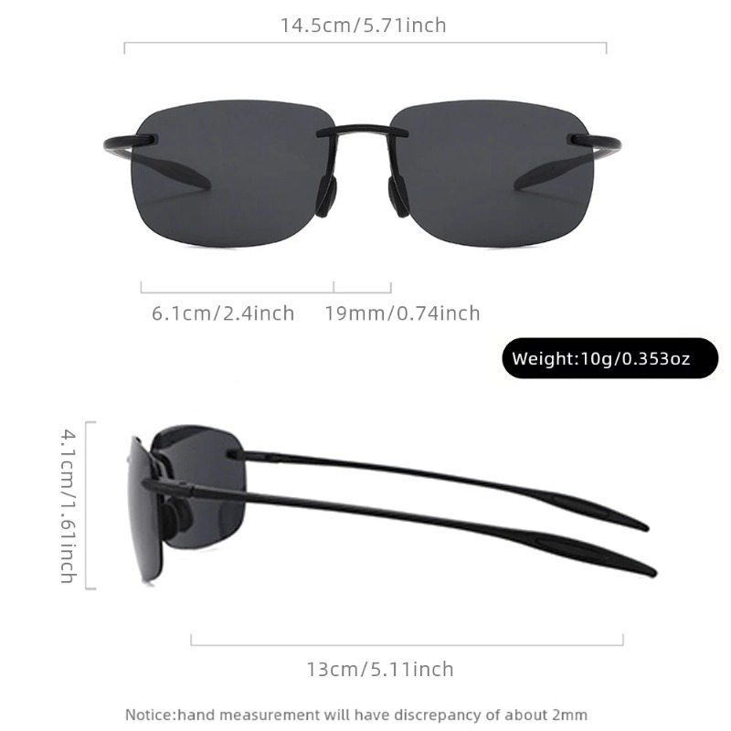 新製品TR90偏光サングラス 男女兼用 フレームレス ドライ - Women'S Fashion Eyewear のレビューと価格