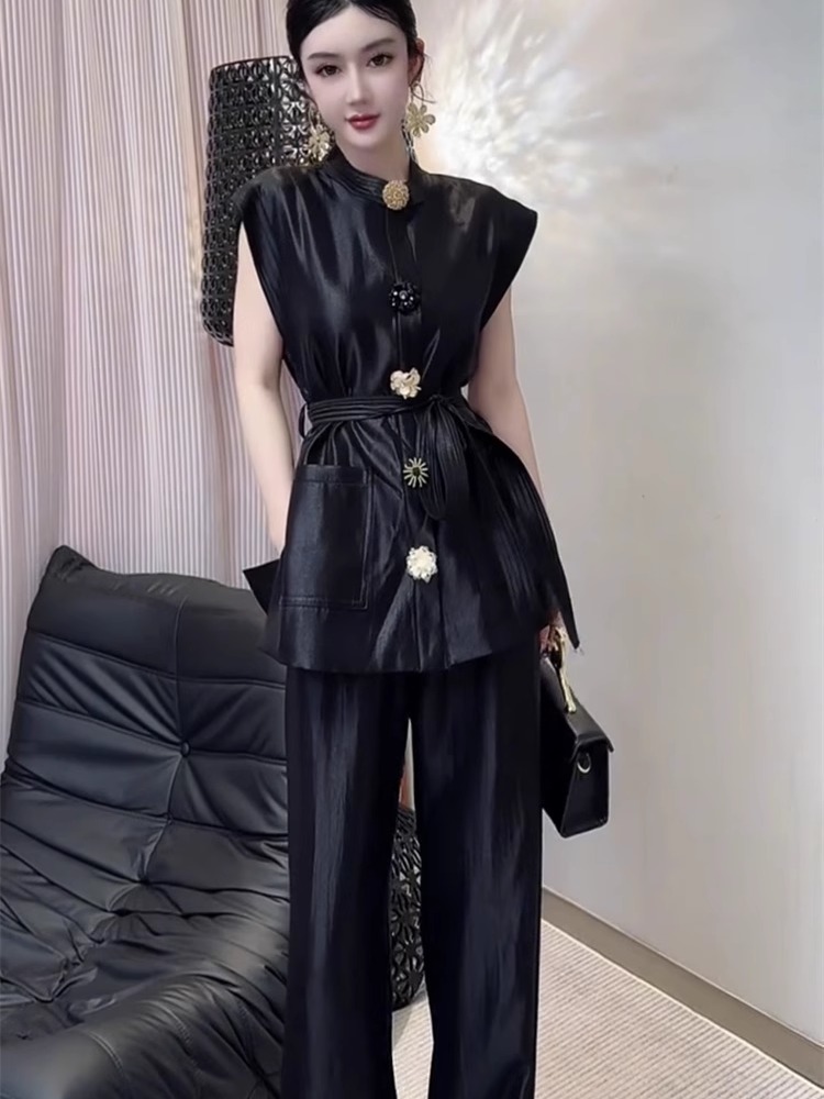2025 夏の新ファッショナブルなスリムハイエンドライト高級 - Wide Leg Palazzo Pants のレビューと価格