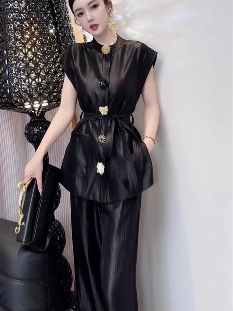 2025 夏の新ファッショナブルなスリムハイエンドライト高級 - Wide Leg Palazzo Pants のレビューと価格