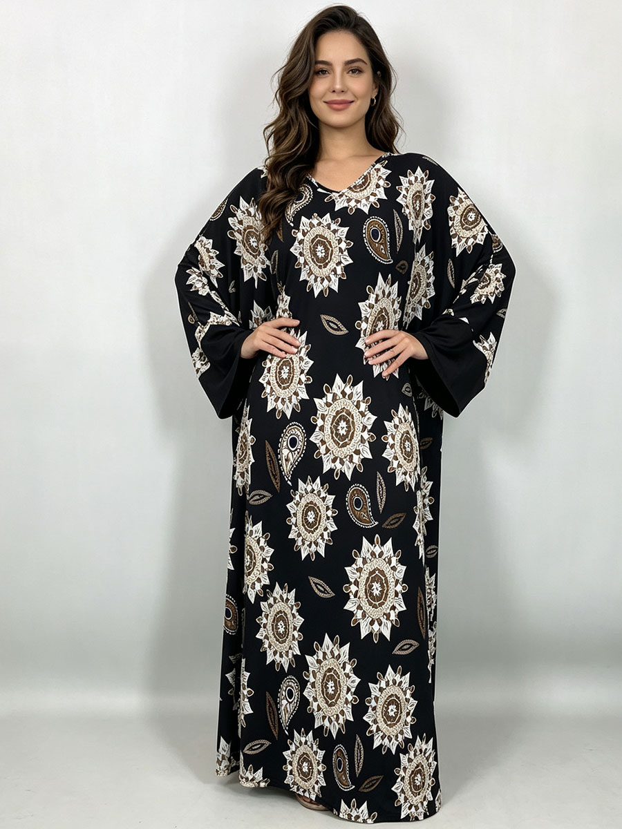 プラスサイズ マキシドレス レディース ブラック ボヘミアン - Maxi Dress Boho のレビューと価格