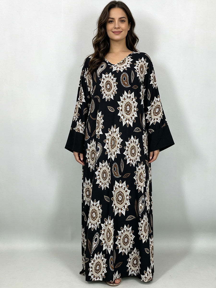 プラスサイズ マキシドレス レディース ブラック ボヘミアン - Maxi Dress Boho のレビューと価格