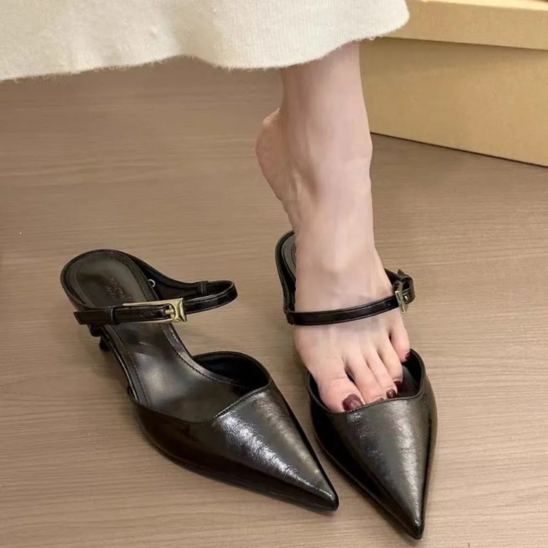 レディース ポインテッドトゥ スリッパ ミドルヒール ファッ - Women'S Fashion Trends のレビューと価格