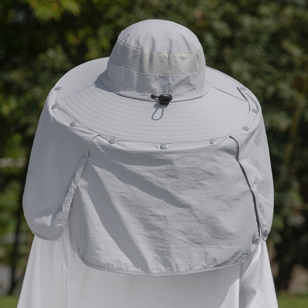 シンプルな布製男性用サンハット、ネックプロテクション付き、取 - Bucket Hat Women のレビューと価格