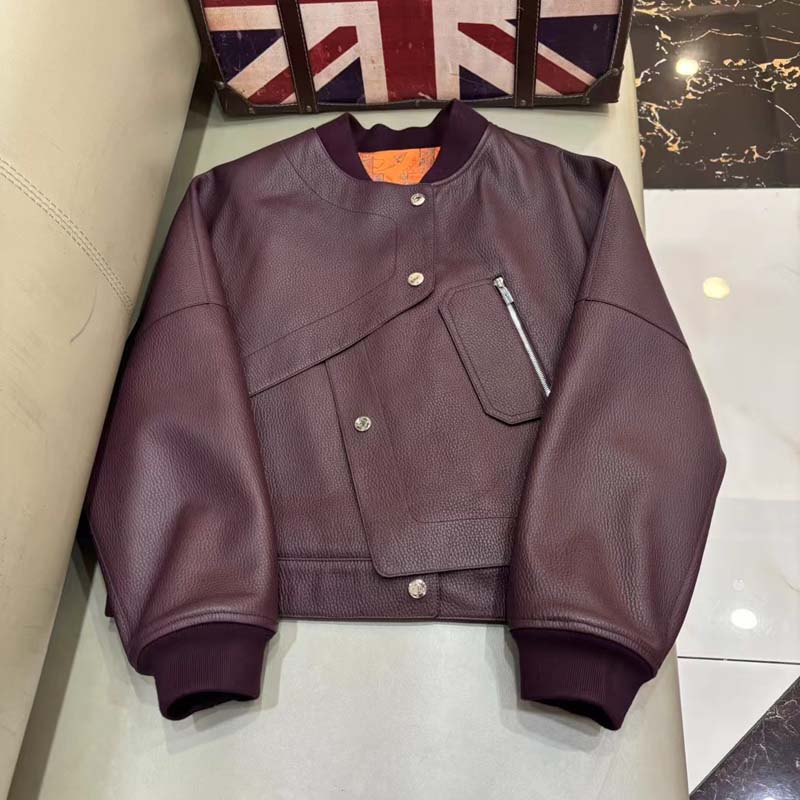 本革ジャケット 2026 新しい女性用コート 春 ライチ柄シ - Women'S Fashion Leather Jacket のレビューと価格