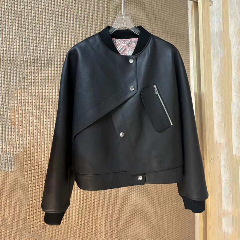 本革ジャケット 2026 新しい女性用コート 春 ライチ柄シ - Women'S Fashion Leather Jacket のレビューと価格