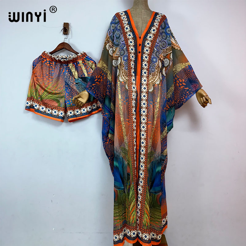 Winyi-女性用ツーピース着物セット,ビーチウェア,ロング - Women'S Fashion Kimono のレビューと価格