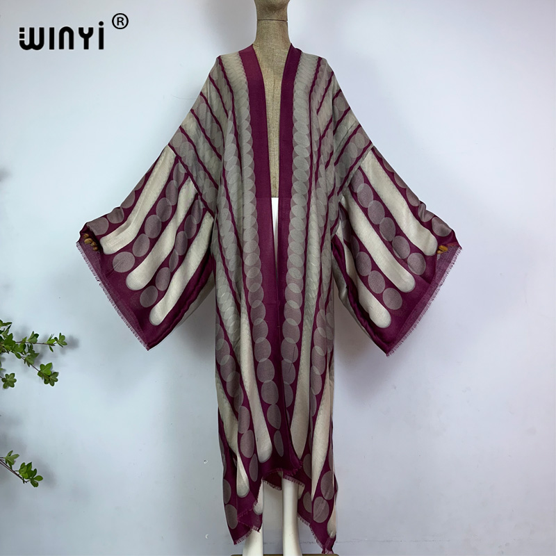 WINYI着物 夏用 幾何学模様プリント カフタン ビーチウ - Women'S Fashion Kimono のレビューと価格