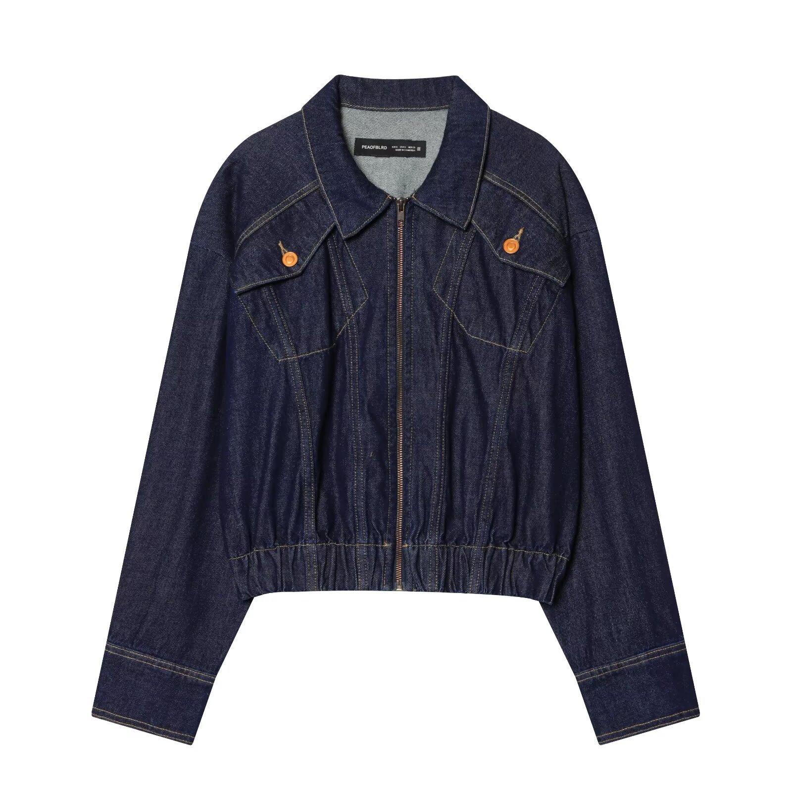 ヴィンテージ風レトロデニムボンバージャケット。ハイウエストで - Women'S Fashion Utility Jacket のレビューと価格