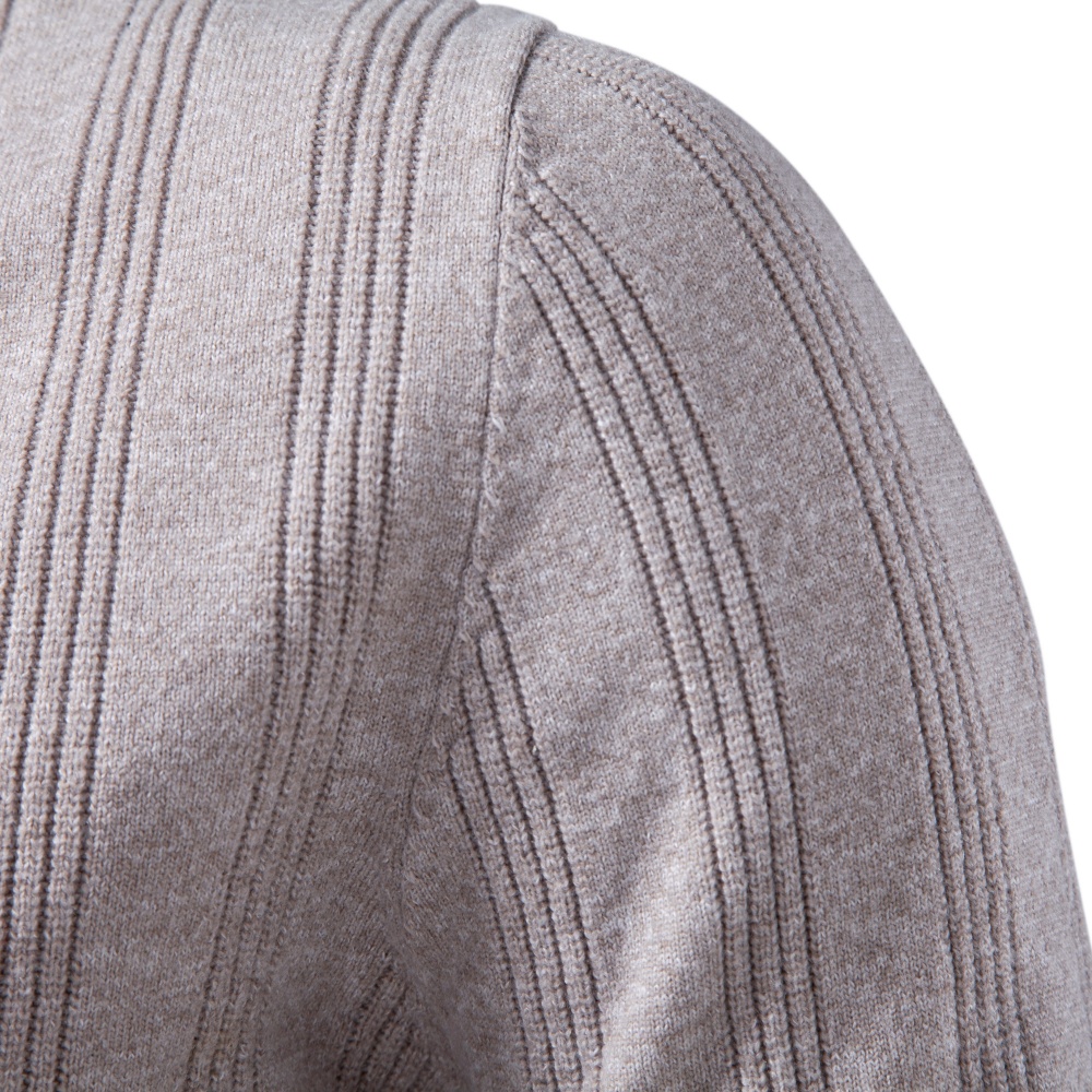 メンズニットフェイクカシミヤポロシャツ、無地長袖ポロシャツ、 - Ribbed Knit Sweater のレビューと価格
