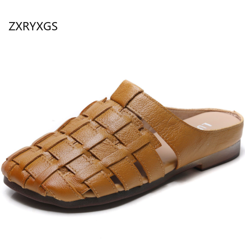 ZXRYXGS 2026 新しいトップ層牛革織り通気性スリッ - Women'S Fashion Layering のレビューと価格