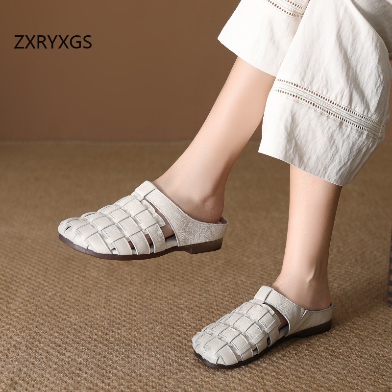ZXRYXGS 2026 新しいトップ層牛革織り通気性スリッ - Women'S Fashion Layering のレビューと価格