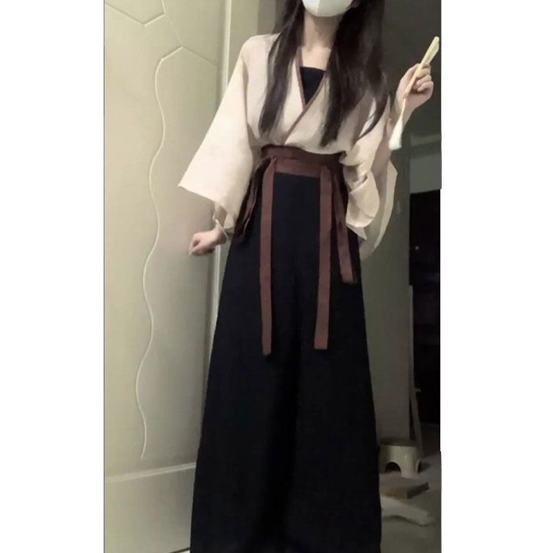 2025年夏改良版綿麻漢服ドレス3点セット中国伝統婦人服日本 - Women'S Fashion Kimono のレビューと価格