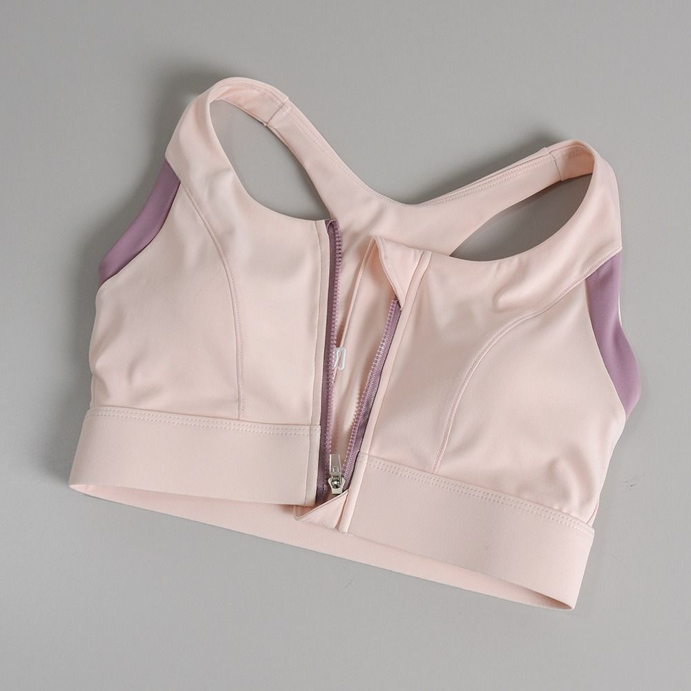 快適なパッチワークフロントジッパースポーツブラスリムフィット - Bra Top Seamless のレビューと価格