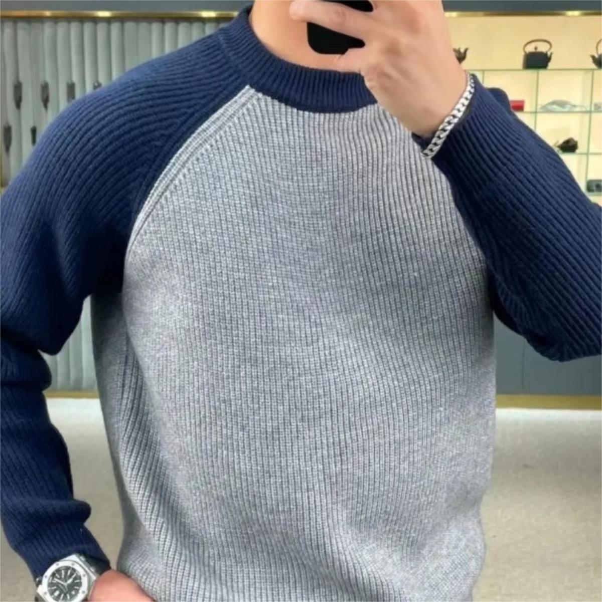 秋冬のファッショナブルな暖色ブロックプルオーバーセーター、ゆ - Ribbed Knit Sweater のレビューと価格