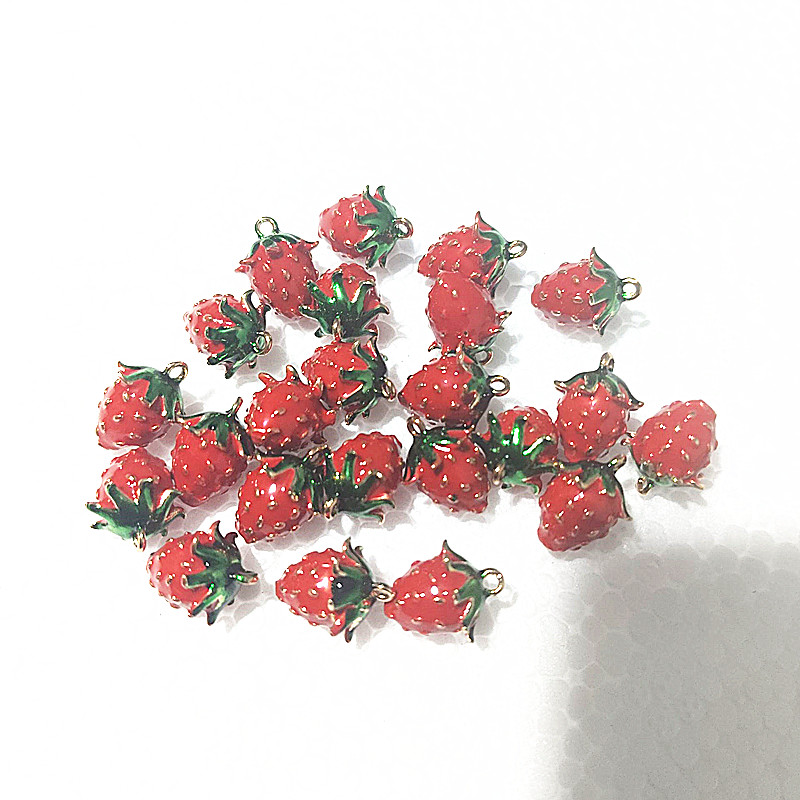 10個入り、いちごのチャームペンダント、サイズ13x10mm - Women'S Fashion Market Size のレビューと価格