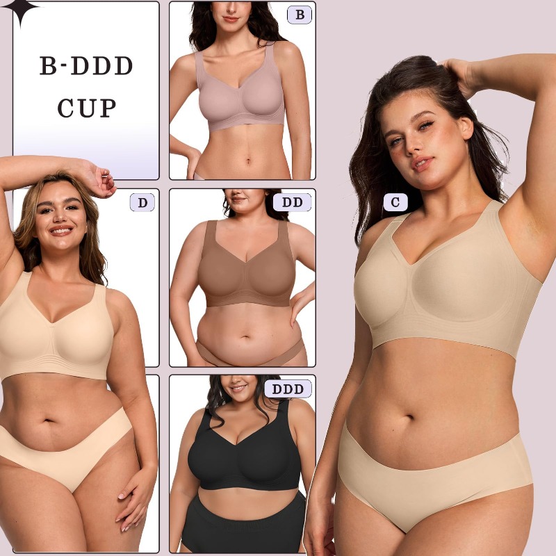 プラスサイズ ワイヤレス ジェリーブラ レディース サポート - Bra Top Seamless のレビューと価格