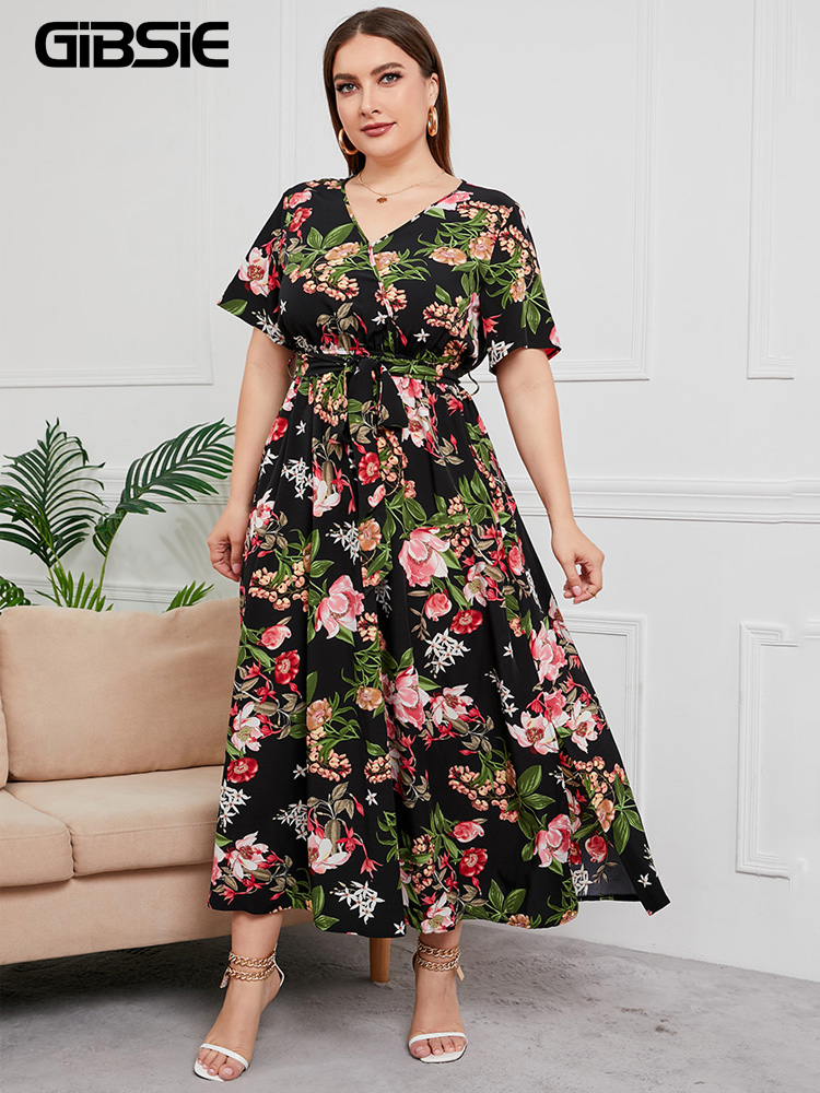 女性のためのフラワーサマードレス,Vネック,ボヘミアン,半袖 - Maxi Dress Boho のレビューと価格