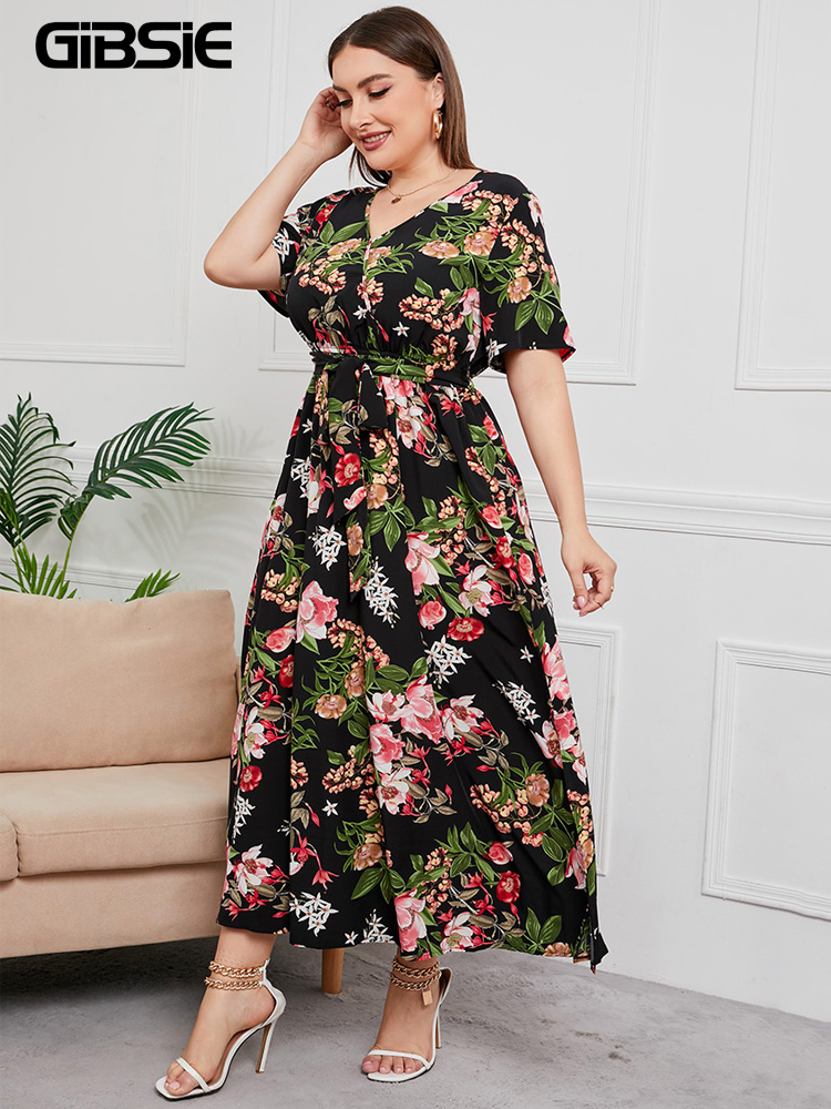 女性のためのフラワーサマードレス,Vネック,ボヘミアン,半袖 - Maxi Dress Boho のレビューと価格