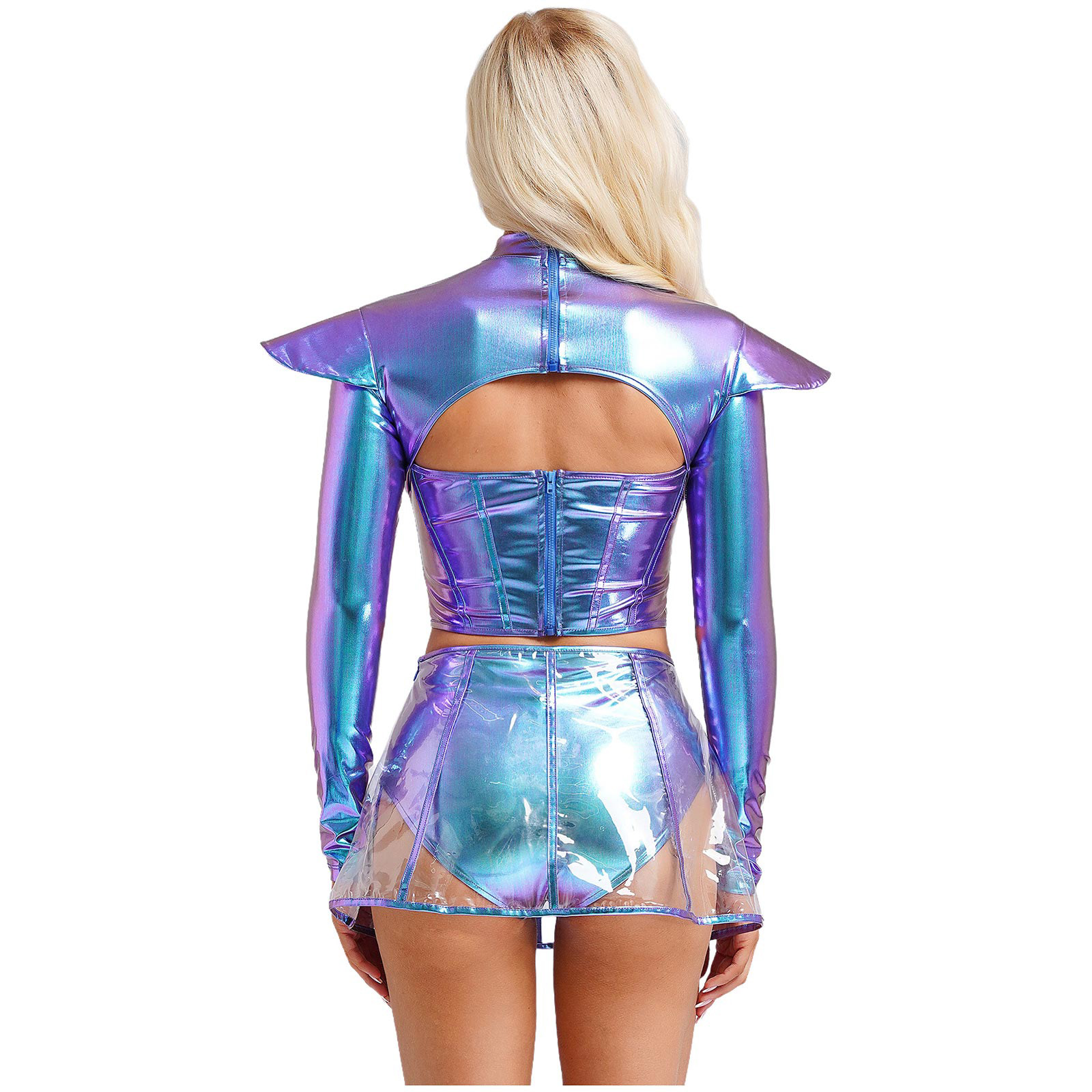 女性宇宙宇宙飛行士エイリアンロボットコスプレ衣装メタリックキ - Bodycon Dress Women のレビューと価格
