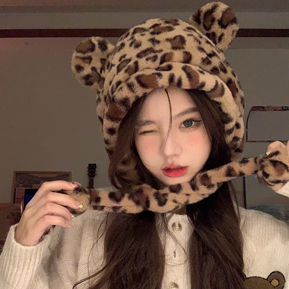 新しいファッション冬用帽子 かわいい耳当て付きのクマ耳帽子  - Bucket Hat Women のレビューと価格