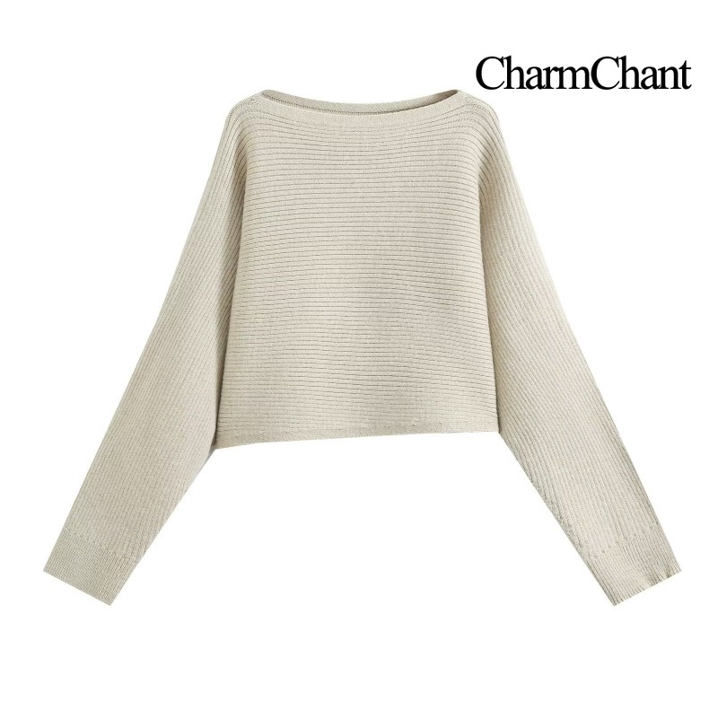 CHARMCHANT レディース ボートネック リブニット  - Ribbed Knit Sweater のレビューと価格