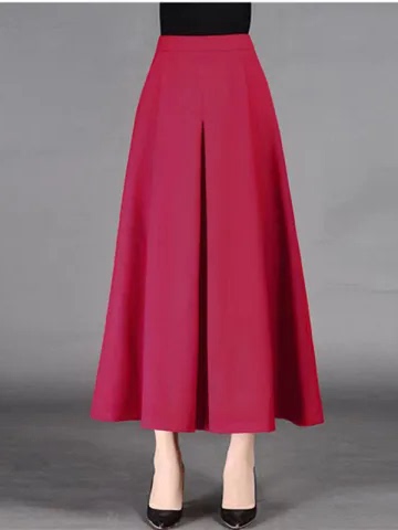 プラスサイズママスリミングワイドレッグパンツハイウエストAラ - Women'S Fashion Kilt のレビューと価格