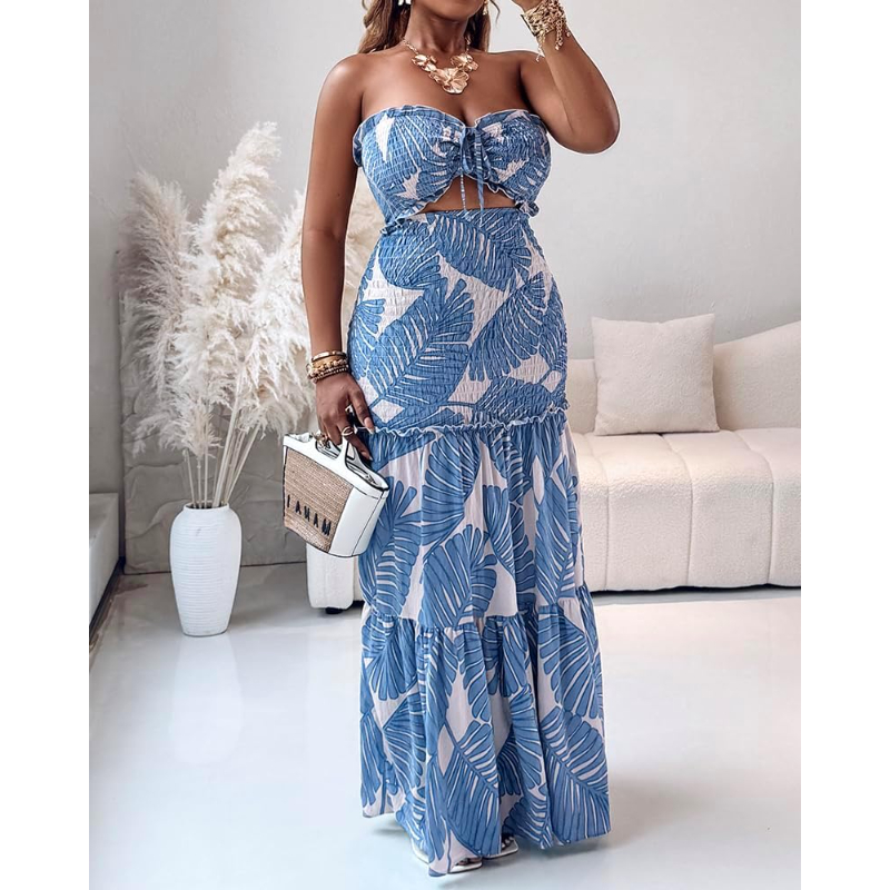 CHICME 花柄バケーションドレス ホルターネック タイ付 - Maxi Dress Boho のレビューと価格