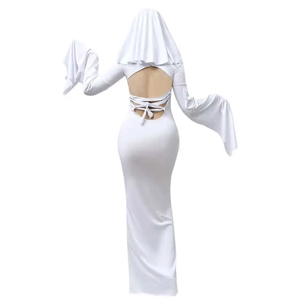 アニメゴースト女性コスプレ衣装かわいいゴースト花嫁白セクシー - Bodycon Dress Women のレビューと価格