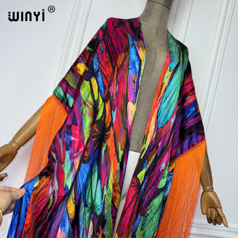 Winyi-bohoプリント着物ビーチカバーアップ女性用、エ - Women'S Fashion Kimono のレビューと価格