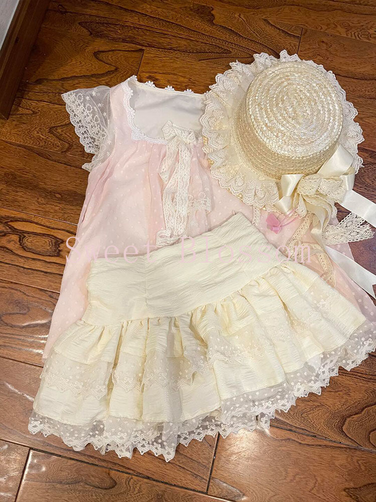2025 和菓子かわいいツーピースセット女性ノースリーブトッ - Women'S Fashion Kilt のレビューと価格