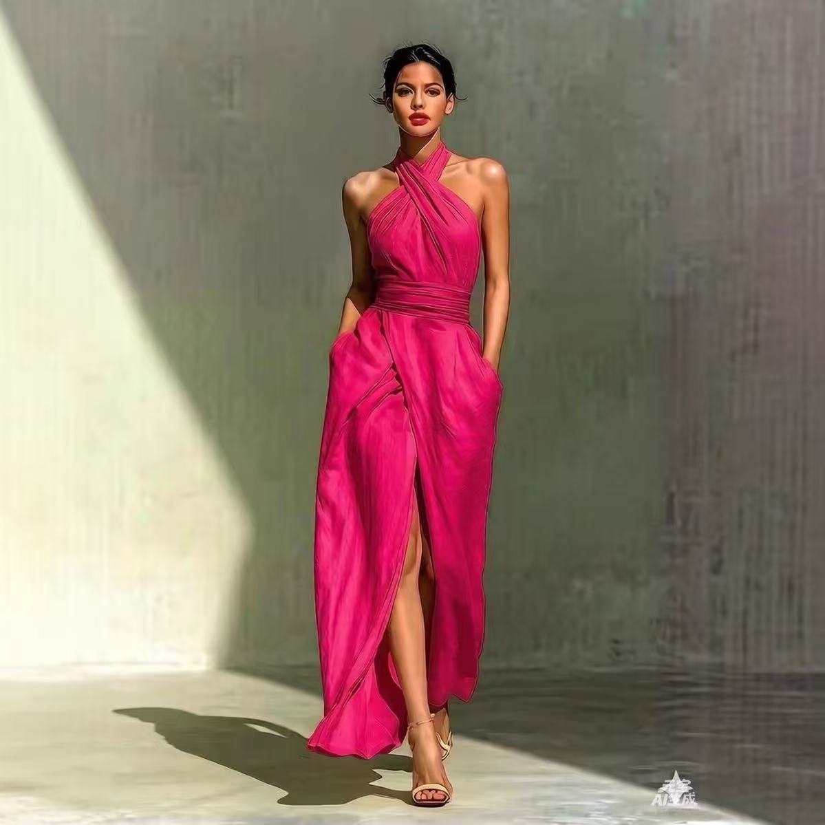洗練されたデザインの、前スリット入りボヘミアン風ロングドレス - Maxi Dress Boho のレビューと価格