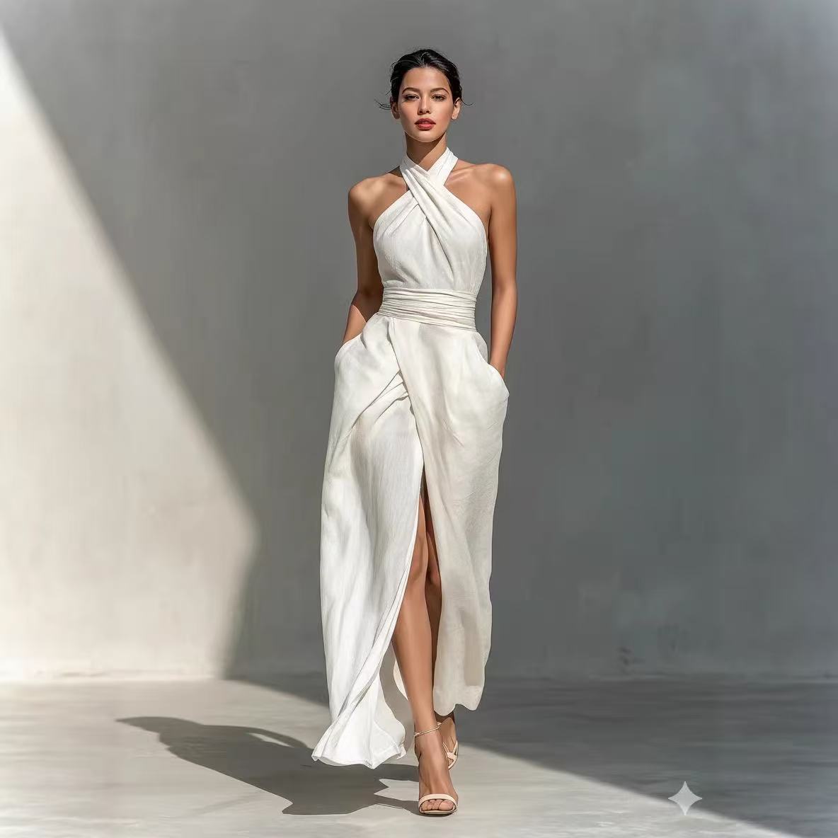 洗練されたデザインの、前スリット入りボヘミアン風ロングドレス - Maxi Dress Boho のレビューと価格