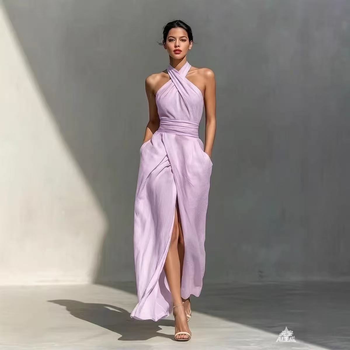 洗練されたデザインの、前スリット入りボヘミアン風ロングドレス - Maxi Dress Boho のレビューと価格