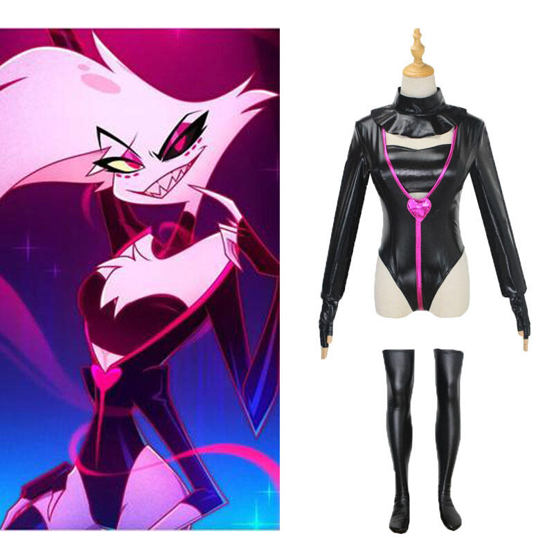 アニメ『ヘルインホテル』天使コスプレコスチュームスーツ デビ - Women'S Fashion Leather Jacket のレビューと価格